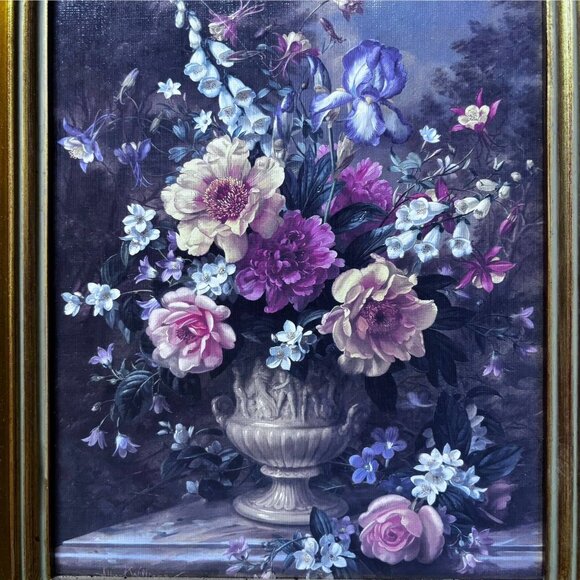 Vintage Gold Framed Floral Art – Romantic Still Life Print, Hollywood Regency or - Picture 2 of 10